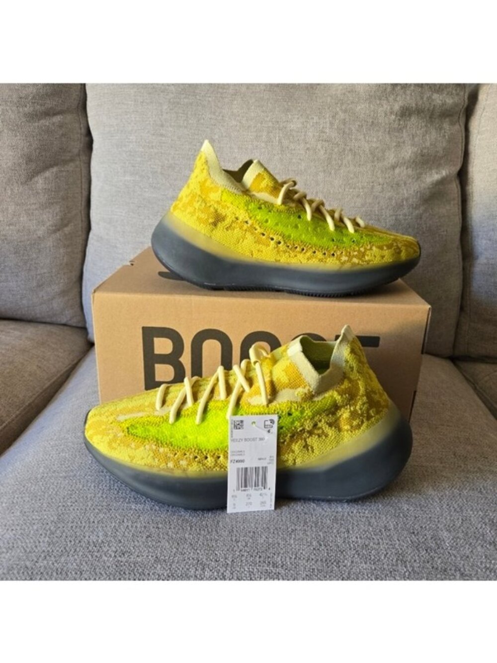 Adidas Yeezy Boost 380 Men Size 9 Hylte Green Grey FZ4990 Yellow DS New 052026